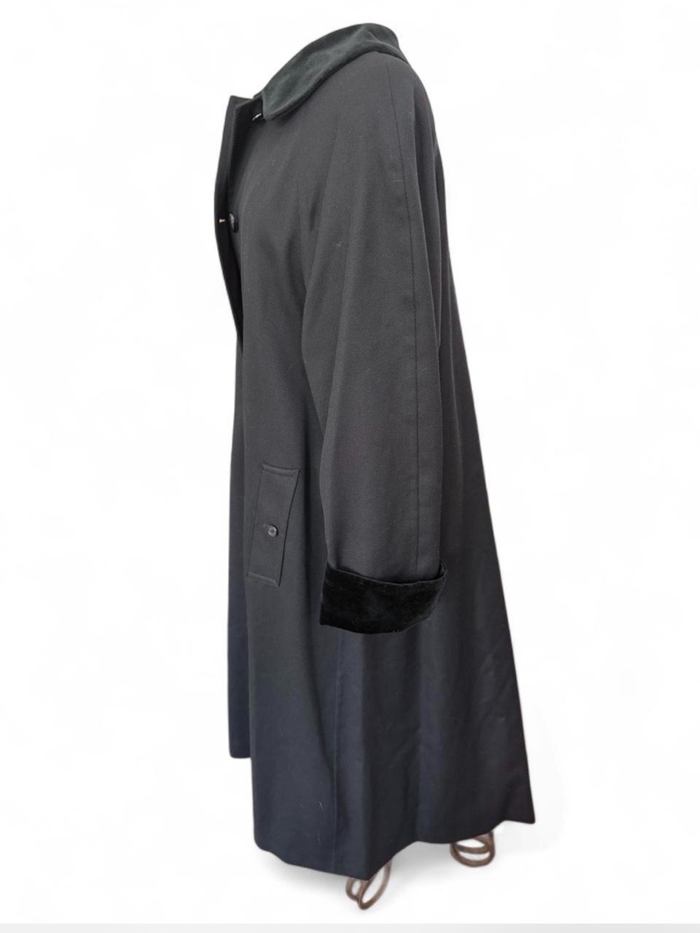Vintage BURBERRY Wool Gabardine Maxi Coat Pristine size Large - Picture 4 of 10